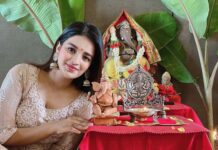 Nidhhi Agerwal Instagram - Happy #ganeshchaturthi 🙏🏼 wishing you all a prosperous year ahead.. only good things ahead 🌟 This Ganesha is made by me.. an eco -friendly choice. All you need is clay 😊 please make an eco-friendly choice. ✨✨✨✨