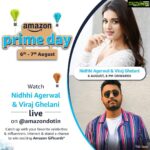 Nidhhi Agerwal Instagram - This Prime Day I am going live on @amazondotin join me on 6th August. I'm going to be chatting with @viraj_ghelani and we will tell you all about great deals, new launches and everything Prime Day! Join us and stand a chance to win Amazon Giftcards!!See you on #AmazonPrimeDay with your shopping lists. #discoverjoy 😎