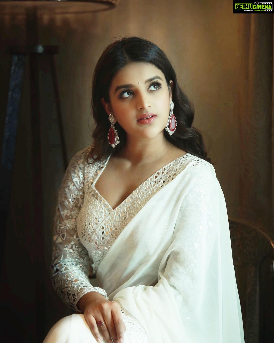 Nidhhi Agerwal Instagram - Picture of painting you decide 🤍the Royal subject of the royal Photograoher 🤍🧚🏻 Styled by @officialanahita Team: @styliciousbysam Saree: @originsHyderabad @seemagujraldesign Jewellery: @mangatraineeraj Pic: @thescienceofphoto