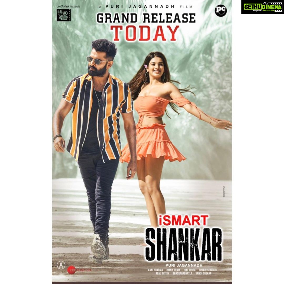 Nidhhi Agerwal Instagram - Today is the day! #ismartshankar hope you guys love the film ❤️ see you soon!