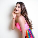 Nidhhi Agerwal Instagram - Good morning! ☀️ I hope your day is as colourful as my skirt ❤️🧡💛💚💙💜 #saturdayvibes