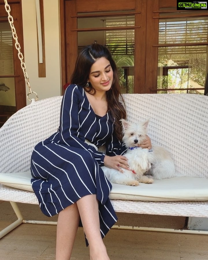 Nidhhi Agerwal Instagram - On the sets of #ismartshanker with these babies 💕 Goa, India
