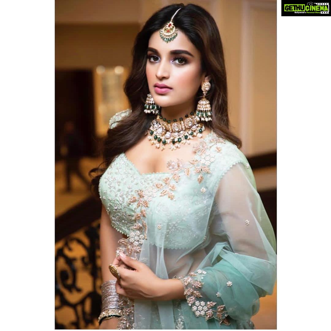 Nidhhi Agerwal Instagram - Hi 🦋 @youandimag Outfit: @anushreereddydesign from @angasutrastyle Jewellery: @Musaddilalgemsjewels Makeup and hair: @officialsandysartistry Styled by @officialanahita Pic: @nikkhil_bareli