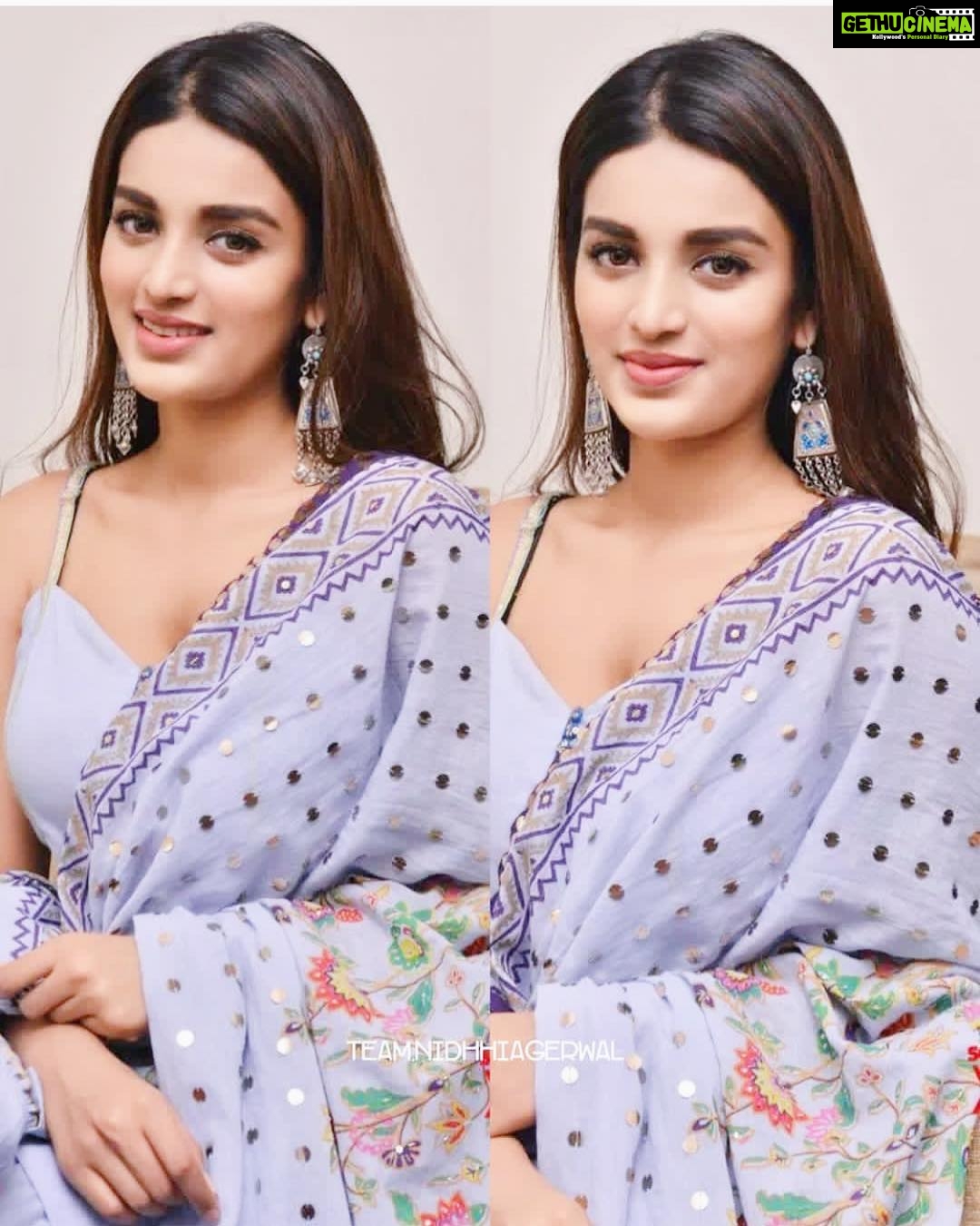 Nidhhi Agerwal Instagram - For #savyasachi promotions 🦋 Styling- @lakshmilehr Assisted by- @shikha298 Wearing- @sukritiandaakritiofficial @amrapalijewels