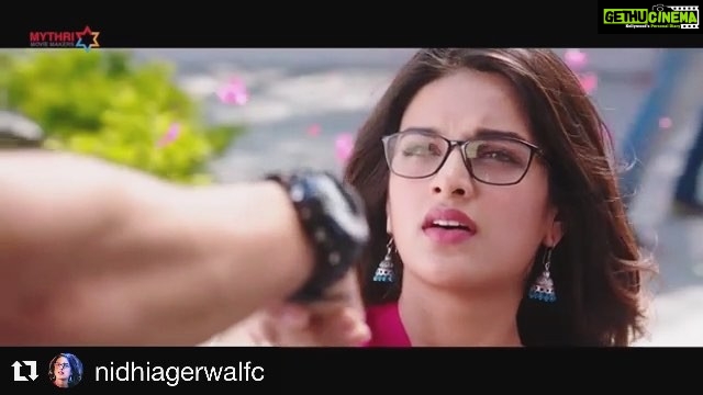 Nidhhi Agerwal Instagram - Teaser of #savyasachi such an intelligent script and amazing performances 🔥 @chayakkineni @chandoo.mondeti @mythriofficial @actormaddy How do you guys like my chashmish look 🤓😋