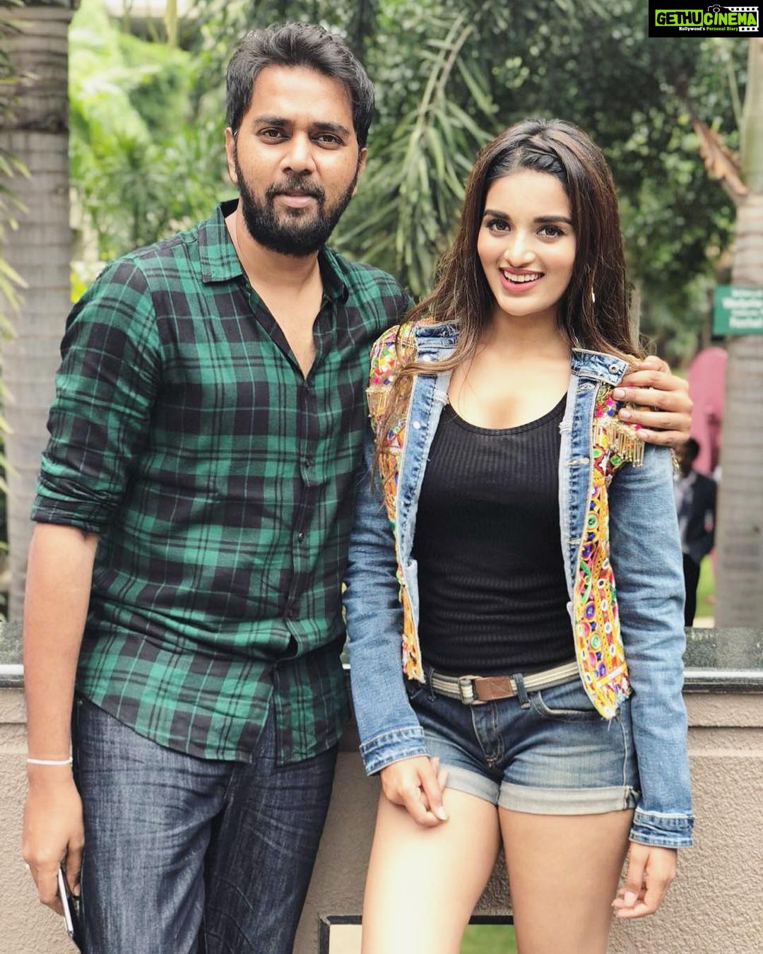 Nidhhi Agerwal Instagram - Happy Birthday @chandoo.mondeti sir 😊🎂 wishing you lots of happiness and success.. and a super hit 😁 #savyasachi