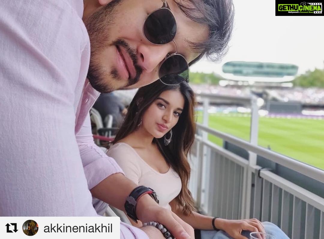 Nidhhi Agerwal Instagram - Thank you so much my hero π₯π€ we are going to kill it this year π missing our shoot! Letβs start like now... #Akhil3 Lords Cricket Ground London England