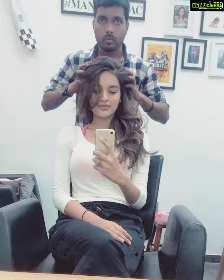 Nidhhi Agerwal Instagram - Hair by the super talented @amityashwant_hair at @manemaniac_hairstudio 🦋🌈💇🏻♀️