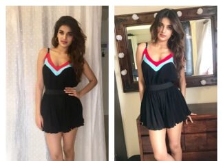 Nidhhi Agerwal Instagram - And HAPPY Decides to photo bomb my picture! Styled by @rochelledsa @anishagandhi3 wearing @_purple_paisley_