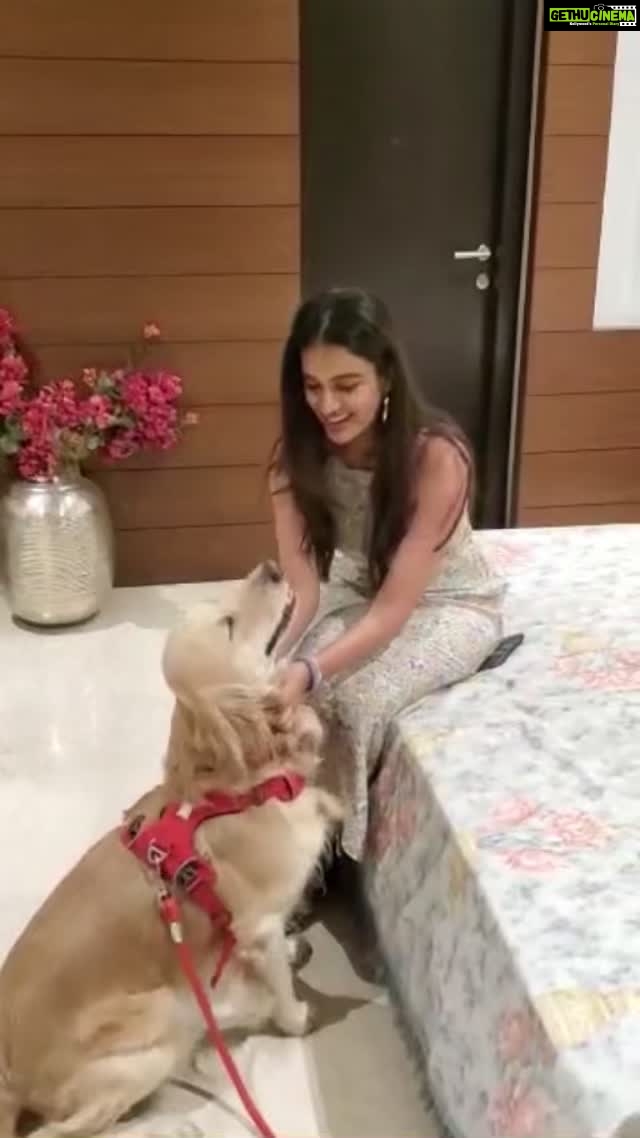 Nidhhi Agerwal Instagram - Being with happy makes me happy 🐶❤️