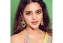 Nidhhi Agerwal Instagram - Looking for a सुंदर और सुशील लड़का 🧿🧚🏻✨🤍 Styled by @officialanahita Saree: @gopivaiddesigns Earrings: @amrapalijewels Pic: @i_ak_photographer