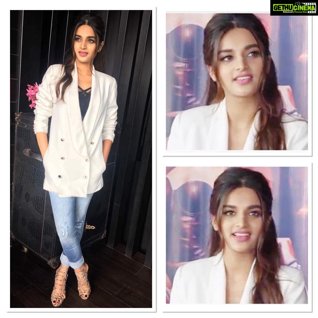 Nidhhi Agerwal Instagram - Suited up for Pune! 🌸🌸🌸 Makeup- @13kavitadas Hair- @seemakhan1988 Styled by- @theanisha wearing a @madison_onpeddar Blazer