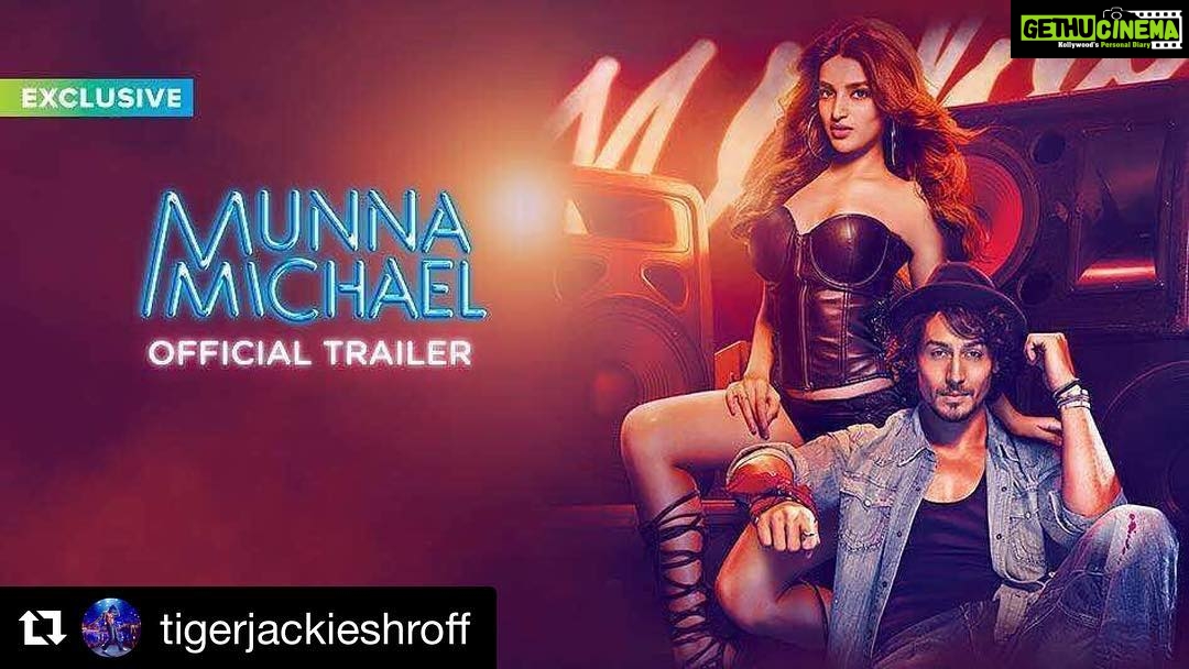 Nidhhi Agerwal Instagram - Trailer link in bio ❤️️⭐️❤️️ #Repost @tigerjackieshroff (@get_repost) ・・・ Put on your dancing shoes, ‘cause here comes Munna in action! #MunnaMichaelTrailer Out Now 🤗 @sabbir24x7 @vikirajani @nidhhiagerwal @nawazuddin._siddiqui @eros_now @filmsnextgen http://bit.ly/MunnaMichaelTrailerOnErosNow #munnamichael