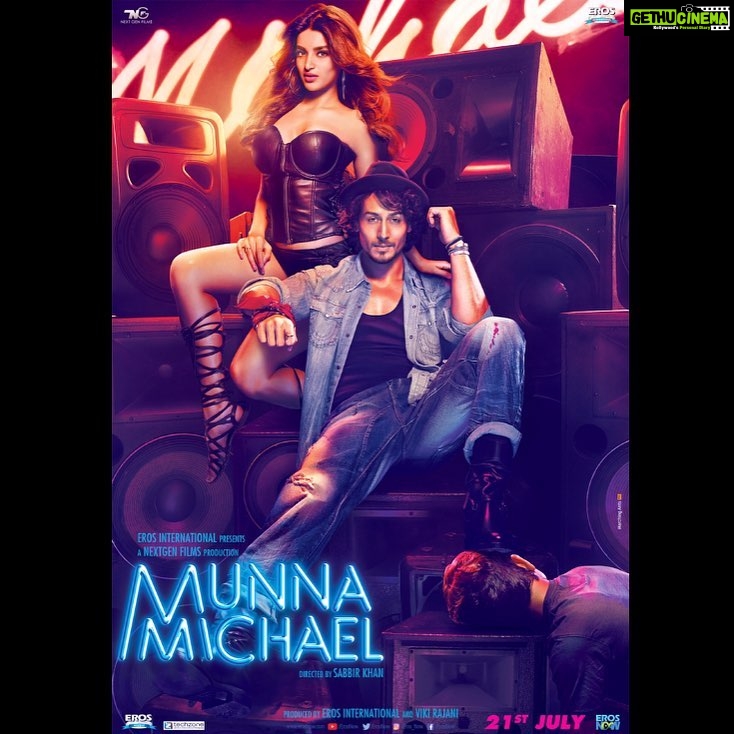Nidhhi Agerwal Instagram - Super-excited for our trailer launch event today! 🤗 @sabbir24x7 @tigerjackieshroff @eros_now @vikirajani @filmsnextgen #munnamichael #MunnaMichaelPoster #MunnaMichaeltrailer