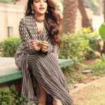Nidhhi Agerwal Instagram - Your vibe attracts your tribe 🐧🐄 Outfit: @svacouture Jewellery: @neetaboochrajewellery Footwear: @louboutinworld Styled by: @nikhitaniranjan 📸 @cyril_eanastein