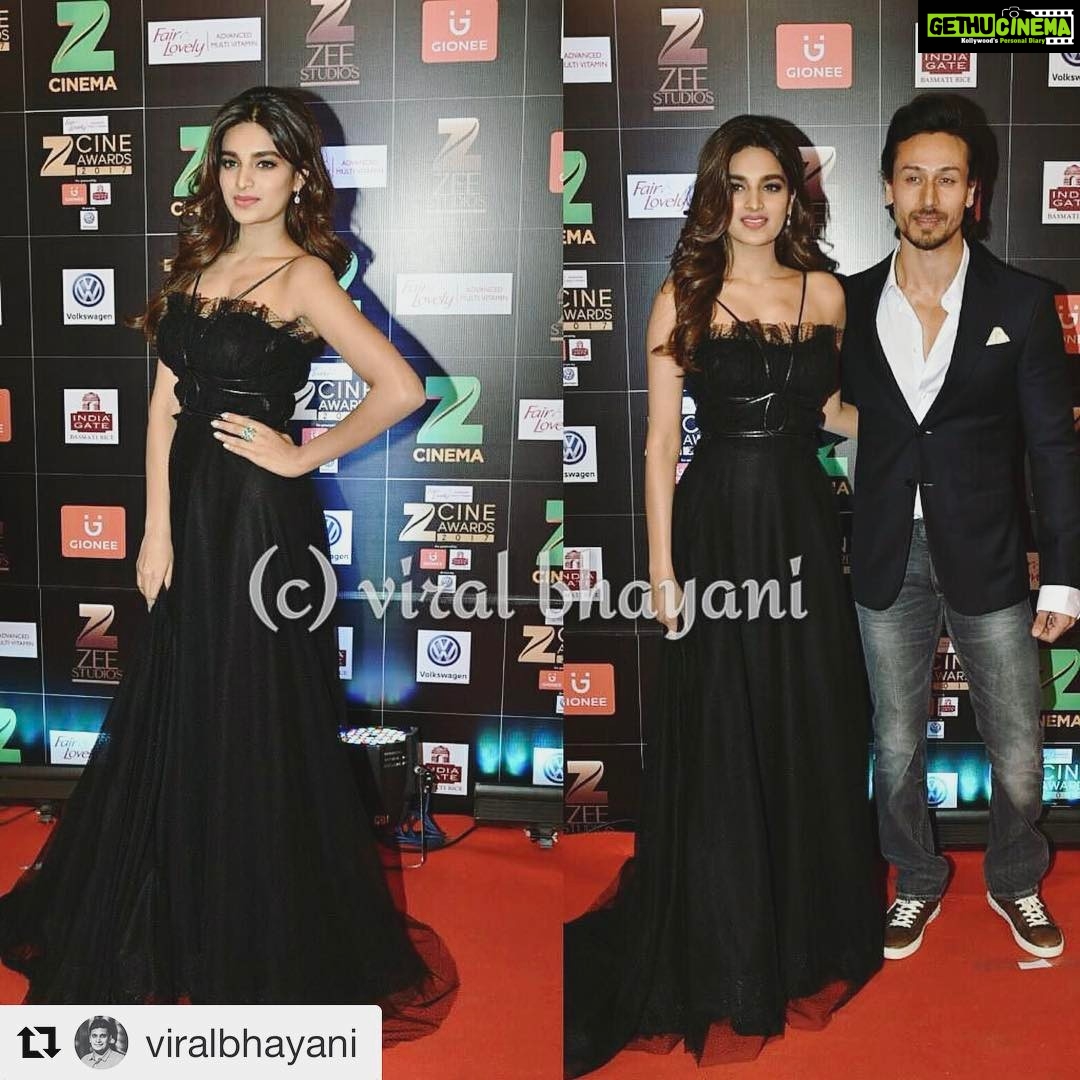 Nidhhi Agerwal Instagram - Eventful night! ✨ Makeup hair: @shaanmu ❤️ Styling: @theanisha #Repost @viralbhayani with @repostapp ・・・ I'm going to see a lot more of them now as #munnamichael promotions start #tigershroff #nidhiaggerwal #zeecineawards#Repost @viralbhayani with @repostapp ・・・ I'm going to see a lot more of them now as #munnamichael promotions start #tigershroff #nidhhiagerwal #zeecineawards