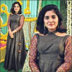 Nivetha Thomas Instagram - For the launch of my next film 😊 thank you @lavanyabathina for this look... Dress and accessories from @talashahyderabad