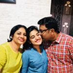 Nivetha Thomas Instagram - The reason for my birth and living.. Happy Anniversary Amma Daddy 😊