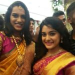 Nivetha Thomas Instagram – At the launch of Kalamandir with Sindhu 😊 #beautiful #kalamandir #prideofournation