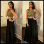 Parineeti Chopra Instagram – TODAY!! hapinesss in black and gold!! In Arpita Mehta styled by @theanisha #NewYorkGalaDinner