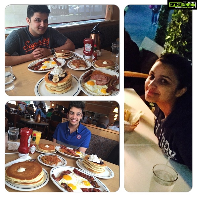 Parineeti Chopra Instagram - I'm on a diet, but tum toh khao!! @thisissahajchopra @shivangchopra99 #IHOP #toughmoment