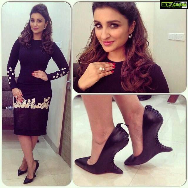 Parineeti Chopra Instagram - My crazy Louboutins!! Yesterday at the Star Guild :) hosted the show for a bit!! @nitashagaurav