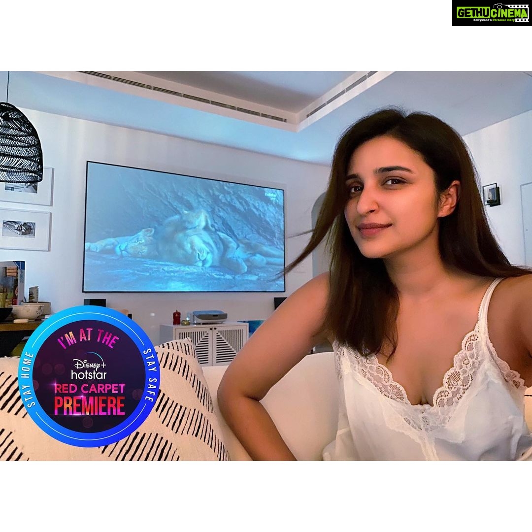 Parineeti Chopra Instagram - My lights are off, TV is on, its time for The Lion King! Come all my rafikis, lets do this together!! 🦁 Disney + Hotstar comes home tomorrow! #DisneyPlusHotstarPremiere @hotstarpremium @hotstarvip Khar West
