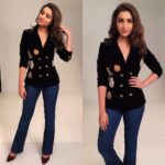 Parineeti Chopra Instagram – Love love loveee my blazer! Who else but my lovely lady who put me into it :) ❤️❤️❤️❤️❤️ @sanjanabatra @shraddha.naik Thanks @roseroomcouture for this beauty!