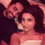 Parineeti Chopra Instagram – Lounging around on a sunday ;) only way to keep awake at night shoots!! @ayushmannk