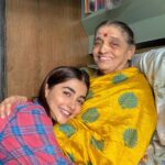 Pooja Hegde Instagram - Home with my gundu/jigar ka tukda/bangaram ❤️ #ajji #grandma #cutie