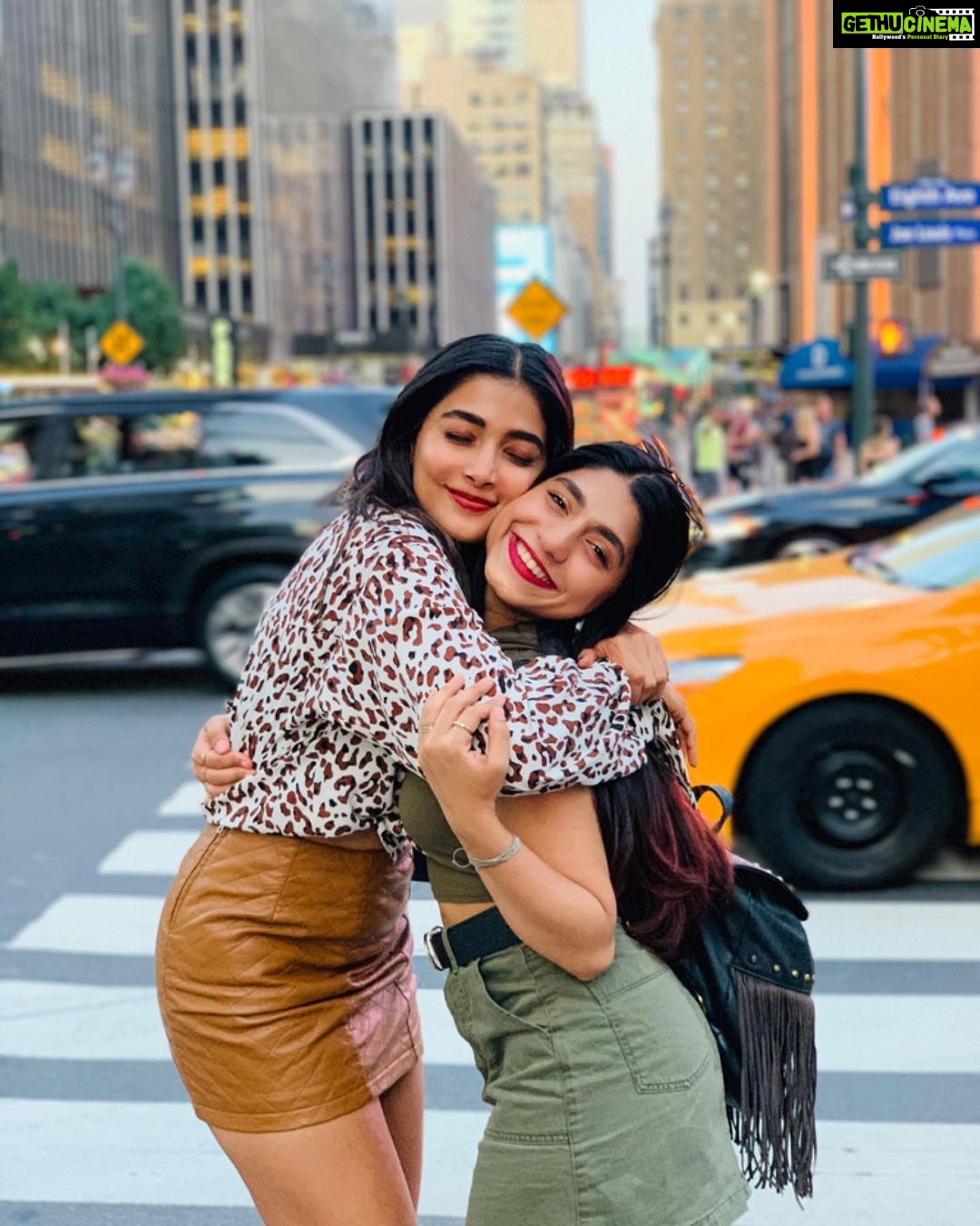 Pooja Hegde Instagram - Happy birthday to my doll β€οΈ I remember feeding you when you refused to eat, making up stories to entertain you and creating crazy dance routines with you. Stay the crazy,beautiful girl that you are, and remember...YOU are the sun π P.S- As the bookmark you made for me says, hope youβre still my pet πππ Love you β€οΈ @bhumishettyyy #happybirthday