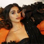 Pooja Hegde Instagram – Just lounging in @manishmalhotra05 couture 😉😆❤️