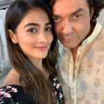 Pooja Hegde Instagram – Happy Birthday to the coolest(probably coz all the A/Cs are pointed at him😂) and most genuine person on set @iambobbydeol…Hope you have an awesome year ahead Bobssss ❤️ 🤗