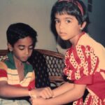 Pooja Hegde Instagram - Since u decided to become a doctor and study far away I gotta make do with this old one..🙄 @rishabhhegde... Took me all day to find this picture but it was worth it.. ❤️ Happy Raksha Bandhan Anna 😘❤️ #throwback #rakshabandhan