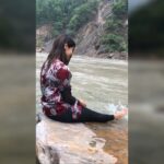 Pooja Hegde Instagram – 🎵Paheli, Paheli hai woh
Aayi hai kahaan se
Jaayegi kahaan ye koi na jaane
Akeli-akeli hai woh🎵🙃 #gypsielife #momentslikethese #wanderlust #slowmotion The Ganges , Rishikesh