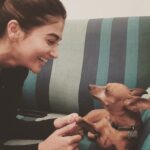 Pooja Hegde Instagram - 👧🏻🐶 #heya #dogsofinstagram #joy #notmydogjustadoglover