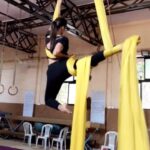 Pooja Hegde Instagram – Performing what’s called the music box on the silk and got “Jeena Jeena” playing on the actual music box 😂 #fabsongfabmovement #aerialsilks with @adi_deshpande22 #musicbox #practisemakesperfect #windingup