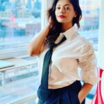 Pooja Kumar Instagram – I am the boss of my destiny. I am the boss of my work. I am the boss of my family. #bosslady #pantsuit #fashion #tie #ties #shirts #cinemasecrets #cinema