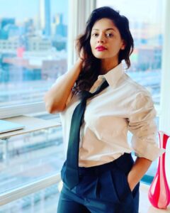Pooja Kumar Instagram - I am the boss of my destiny. I am the boss of my work. I am the boss of my family. #bosslady #pantsuit #fashion #tie #ties #shirts #cinemasecrets #cinema