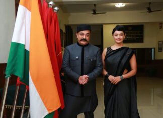 Pooja Kumar Instagram - #kamalhassan and I were @ the officers training academy in #Chennai for a special screening of #vishwaroop2 We had real soldiers shooting for our movie! #tamilcinema #hindimovies #jaihind🇮🇳 thank you to my team !! styling by @amritha.ram and #archithanaryanam and @archana_aarthi and a special thank you to my make up and hair stylist @seematabassum @ikamalhaasan