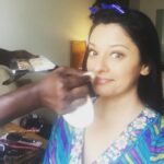 Pooja Kumar Instagram - Getting ready for another day of promotions!!! Thank gosh for hair and make up artists! #psvgarudavega