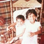 Pooja Kumar Instagram - #tbt me invading #mybrothers space as usual. #classic couch in the background is of utmost importance! Lol!❤️#memories