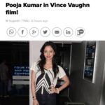 Pooja Kumar Instagram - So excited about this! Stay tuned for more news! Check out #timesofindia for the full article. #vincevaughn #filming #movie #actress