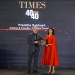 Pranitha Subhash Instagram - Times 40 under 40. Honoured to be one of the youngest to be a part of this coveted list. And to receive it from my idol , Anupam Kher sir made it all the more special. Thank you Times for recognising the social entrepreneur in me.