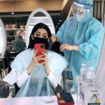Pranitha Subhash Instagram - Post Covid world salon experience was nothing less than embarking on a space mission!