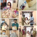 Pranitha Subhash Instagram - Thankyou Shivasainya team (Shivrajkumar fans association) for the ration kits which we distributed today 🤗❤️