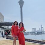 Pranitha Subhash Instagram – ❣️❣️❣️
.
Twinning in red in Macao on a bright sunny day with the lovely @curly.tales @macaomoments 
@kamiya_jani Macau Tower