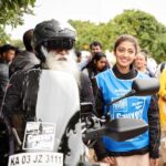 Pranitha Subhash Instagram - All set for the bike rally from Cauvery backwaters To Mysore with the super cool @sadhguru What a fun way to create awareness about #CauveryCalling