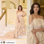 Pranitha Subhash Instagram - #siima2018 #pantaloonssiima wearing this dreamy @shriyasom gown 🌸 styled by @officialanahita
