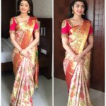 Pranitha Subhash Instagram - It's truly amazing how just a piece of cloth can transform into this when draped .. #SareeLove ..
